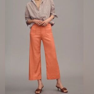 Anthropologie Maeve The Collette Cropped Wide Leg Pants, Size 32